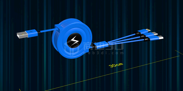 H5三维充电数据线3D建模