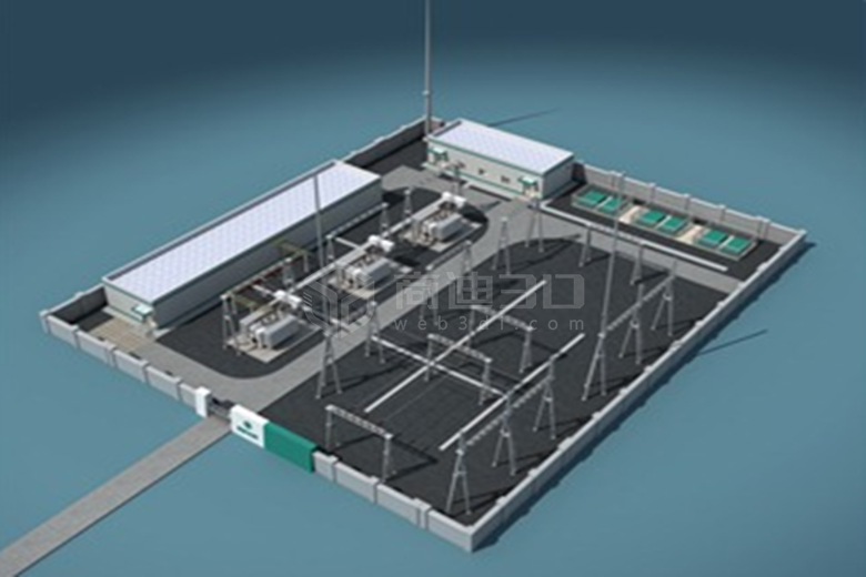 电力变电站3D模型交互式数据三维可视化建模展示