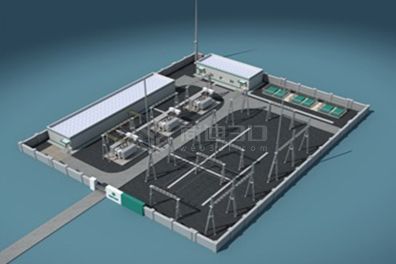 3D智慧变电站电厂大屏数据信息三维可视化建模展示