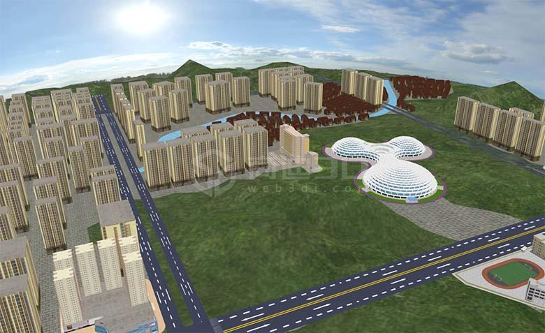 仿真城市建筑3d可视化建模三维建筑模型