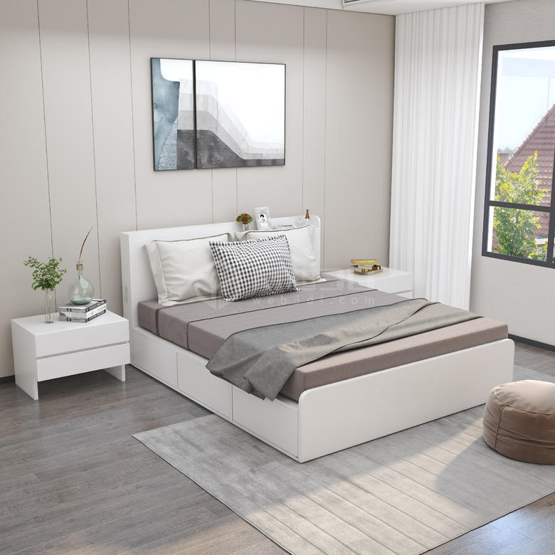 3D家具现代床模型效果图案例设计