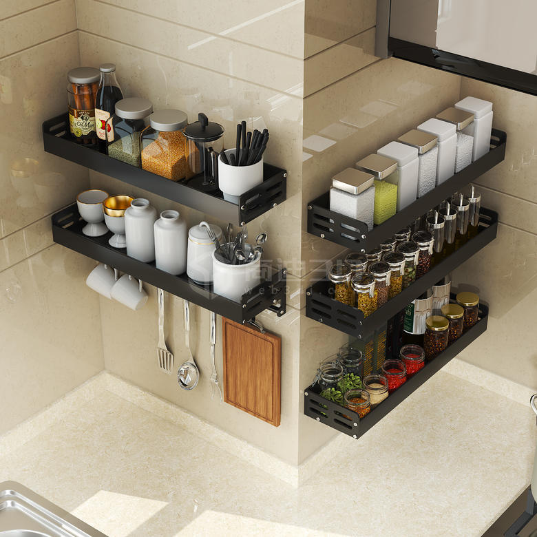 3D產品廚房置物架效果圖案例設計
