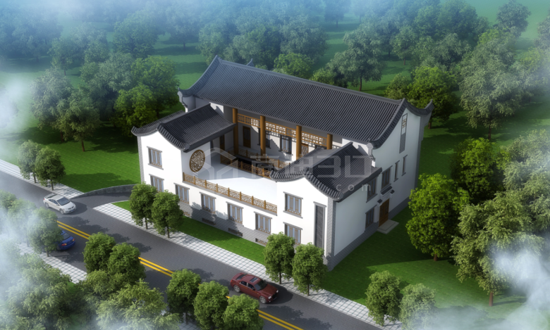 农村自建别墅3d模型效果图设计制作