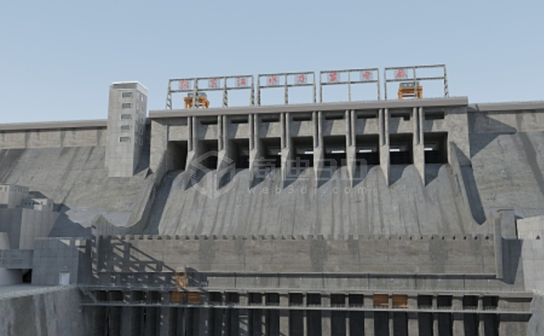 三峡水库水坝3d立体建模