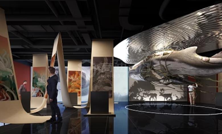展览馆设计装修效果图：展示展厅的整体效果，吸引参观者