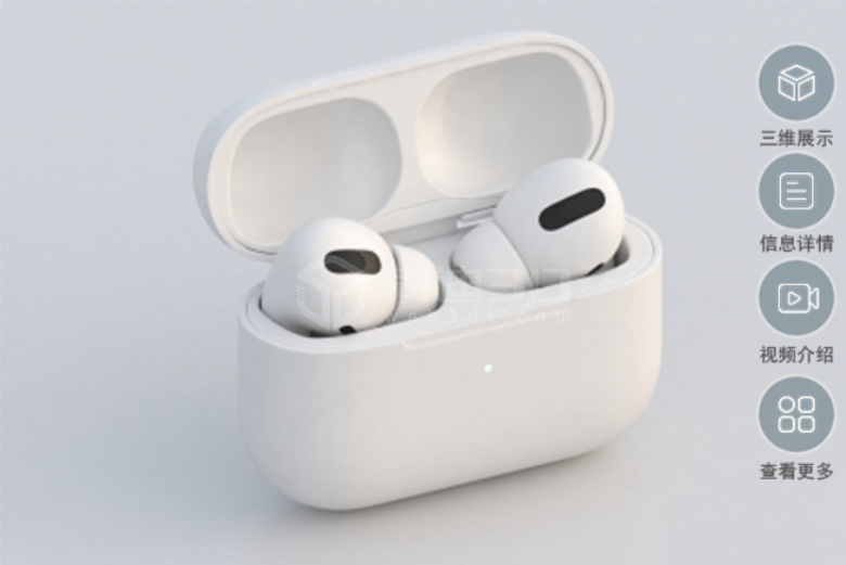 无线蓝牙耳机三维建模互动3d立体展示