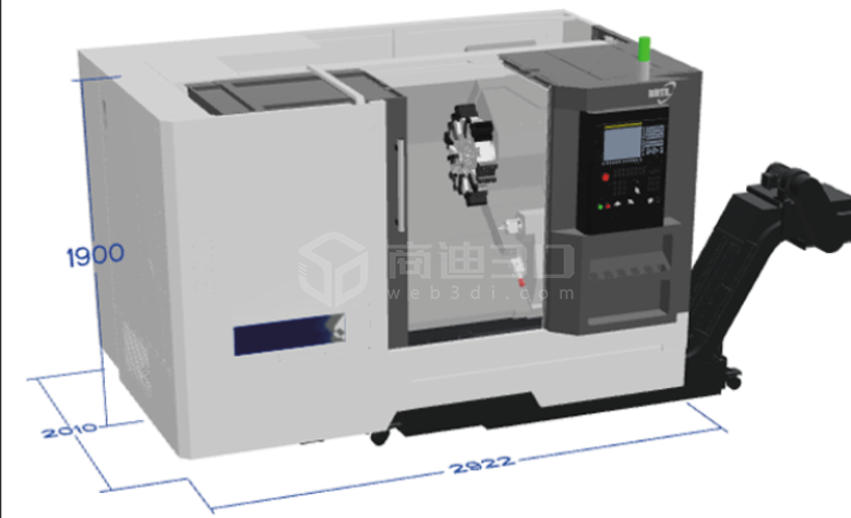 三维数控车床建模3D产品展示