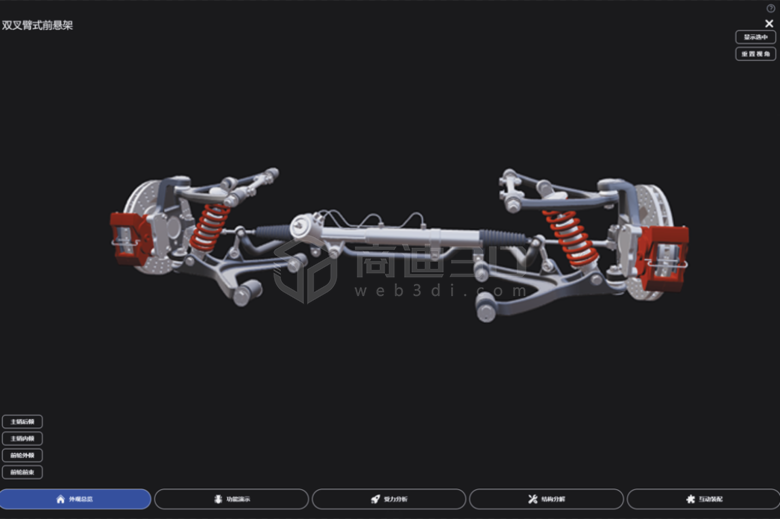 汽车工业设计产品前悬架三维虚拟展示技术研发互动