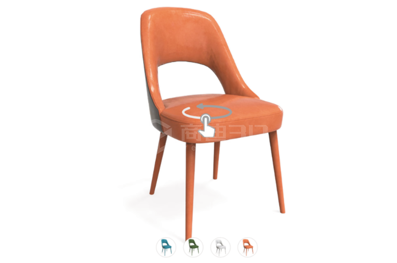 3D环物休闲椅物体720度旋转展示