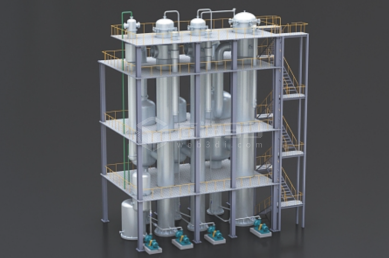 化工厂设备结晶蒸发器产品展示技术与三维展示融合