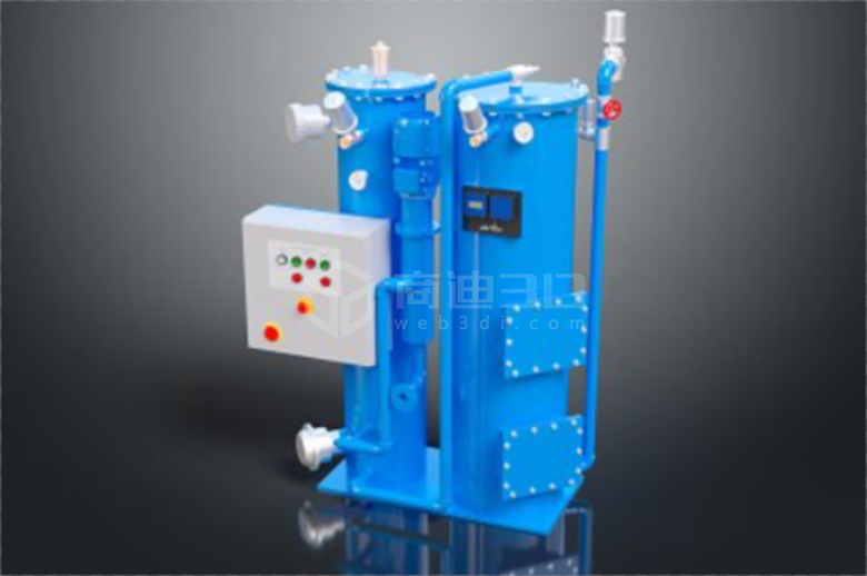 三维展示化工厂​油水分离器设备：Web3D设计与H5交互制作