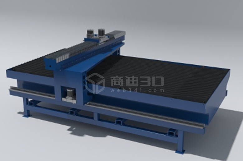 web3d建模制作切割机三维动态展示效果