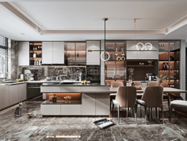 现代厨房家具的VR全景一站式购物：餐柜及电器专场