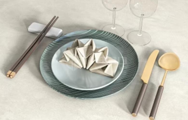锅 碗 筷子 餐叉 勺子三维建模web3d产品可视化展示