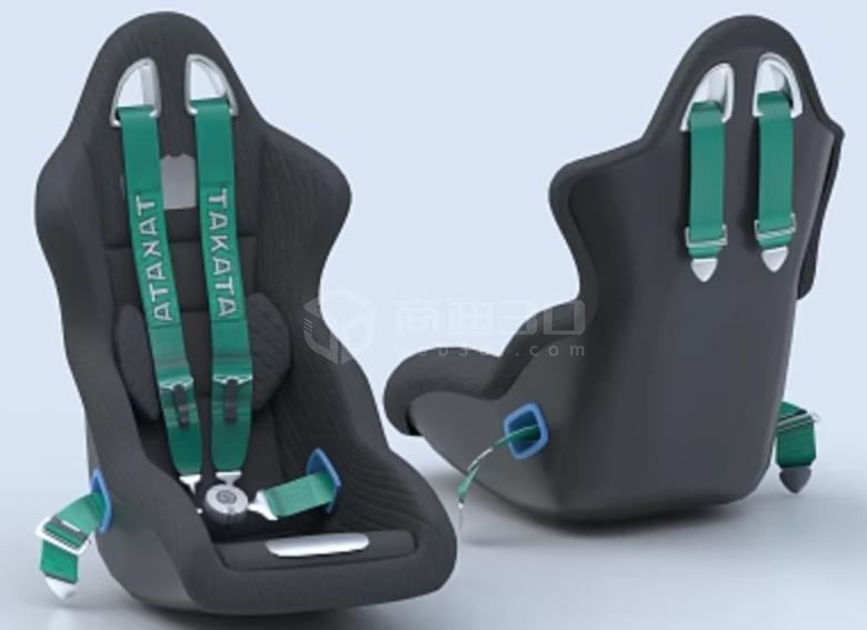 汽车座套 头枕腰靠 安全座椅 三维建模web3d产品可视化展示