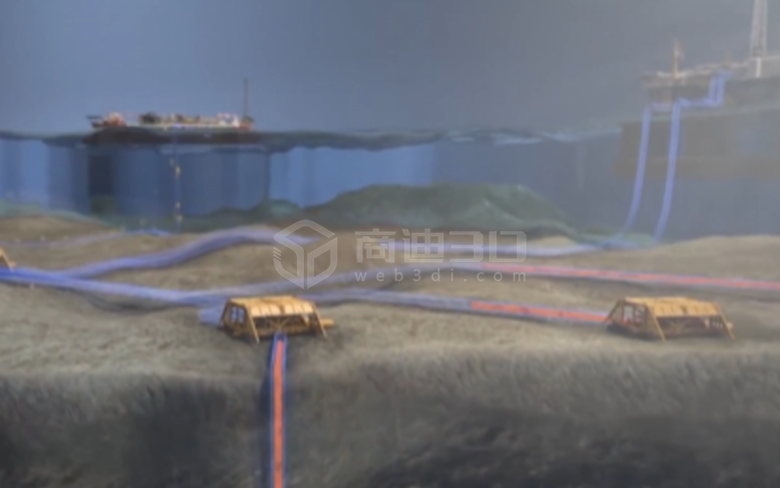 海底天然气开采工程三维动画视频制作