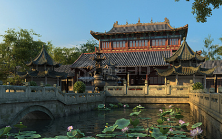 古建筑寺廟復原三維漫游動畫制作