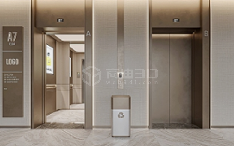 電梯空間三維建筑漫游動畫演示