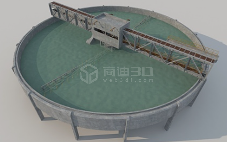 刮泥机3d建模在线三维展示水处理设备