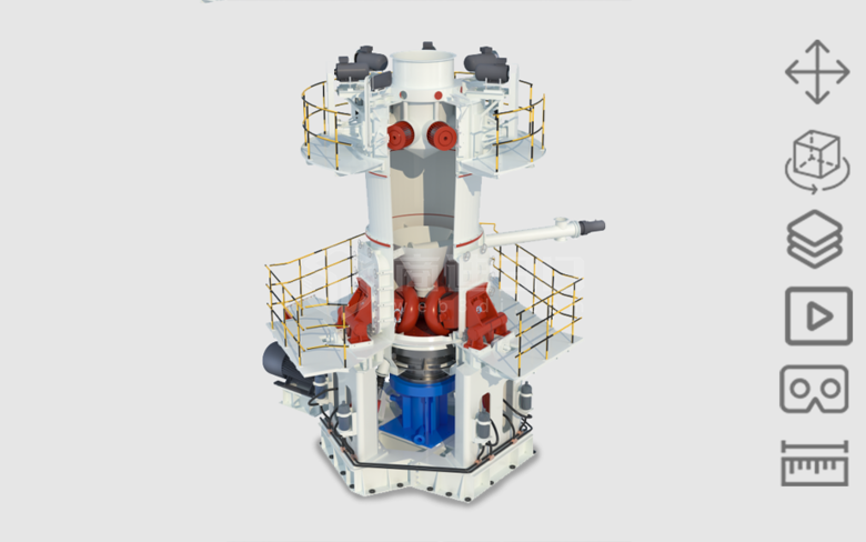 磨粉机3d建模在线web立体互动三维展示