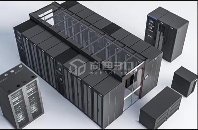 机房3d平面布局图-机房3d建模网页三维布置图360旋转展示