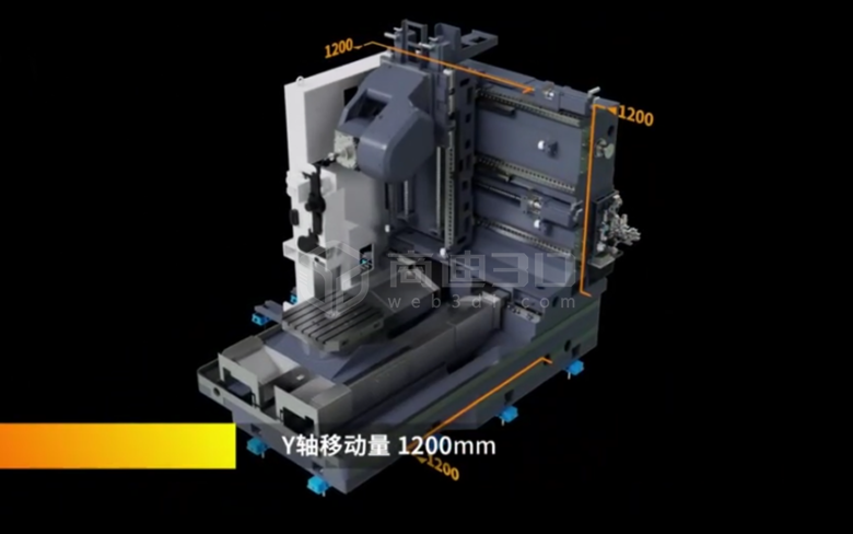 雕刻机械机床设备三维动画web展示