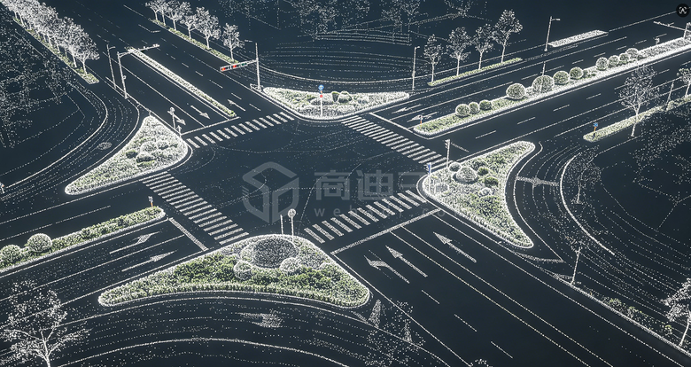 十字路口点云扫描建模，智慧交通提升效率