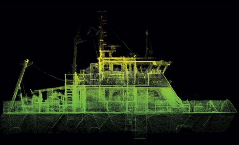 工程作业船三维点云扫描建模web3d互动展示