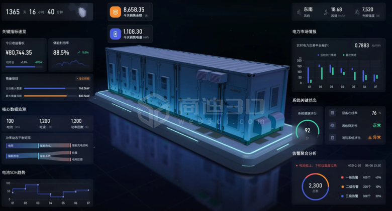 储能集装箱三维模型线上3d数据可视化管理展示