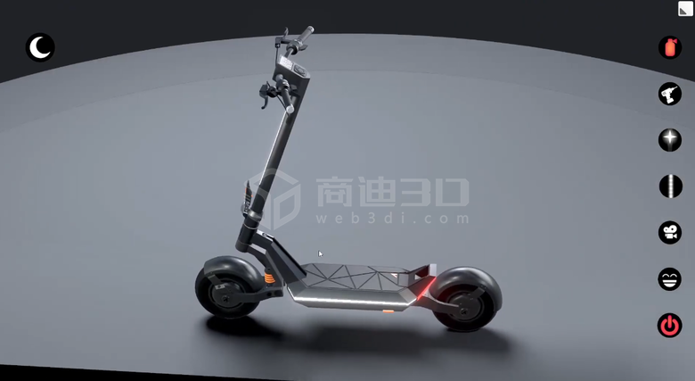 电动滑板车在线web3d选配交互展示