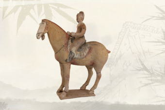 博物馆古董收藏3D扫描模型唐代彩绘骑马仕H5线上可视化三维展示